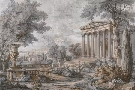 Premium canvastavla - Temple on a Hill - Greek