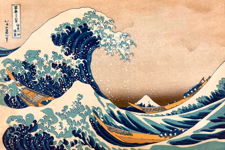 Premium canvastavla - The Great Wave Off Kanagawa