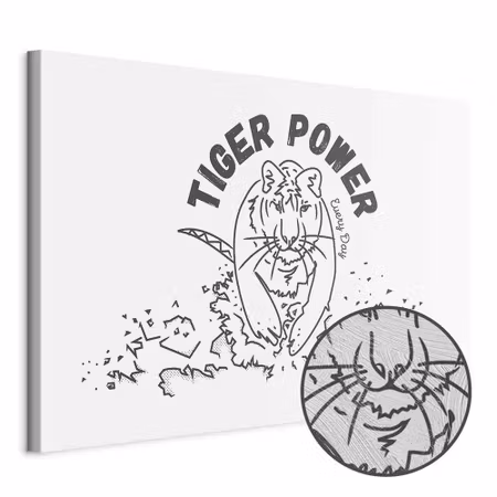Premium canvastavla - Tiger Power Part Wide