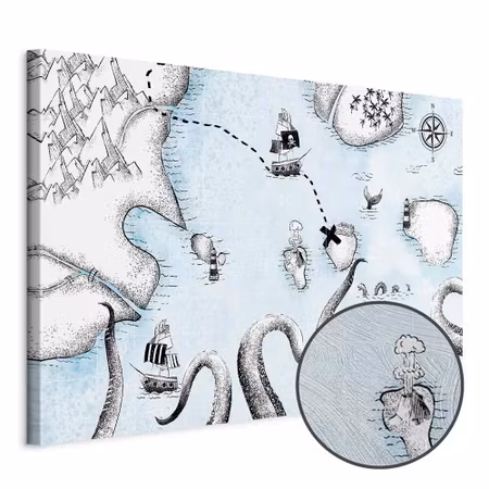 Premium canvastavla - Treasure Map Part Wide