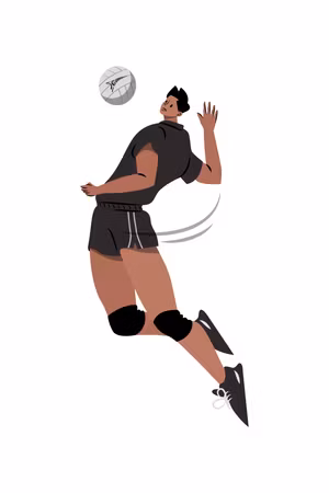 Premium canvastavla - Volleyball Player on a White