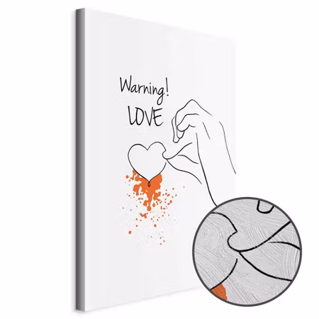 Premium canvastavla - Warning Love Part Vertical