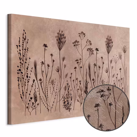 Premium canvastavla - Wildflowers Black Plants on