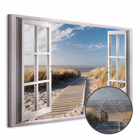 Premium canvastavla - Window View of the Beach