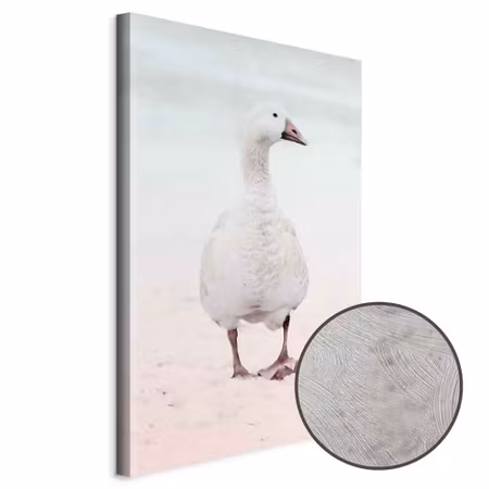 Premium canvastavla - Winter Duck Part Vertical