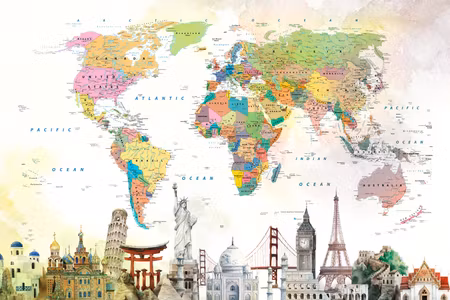 Premium canvastavla - Wonders of the World Part
