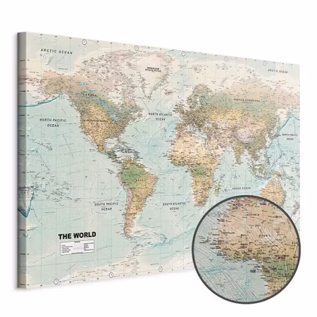Premium canvastavla - World Map Beautiful World