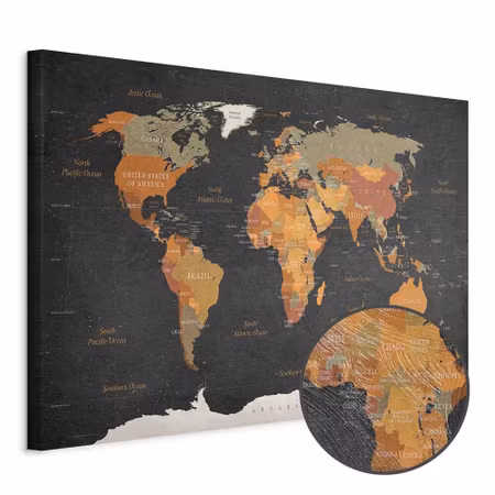 Premium canvastavla - World Map Secrets of the