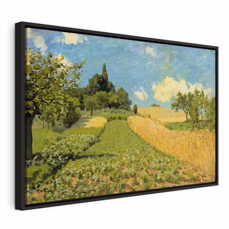 Canvastavla med ram - Alfred sisley grain fields