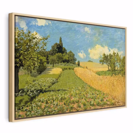 Canvastavla med ram - Alfred sisley grain fields