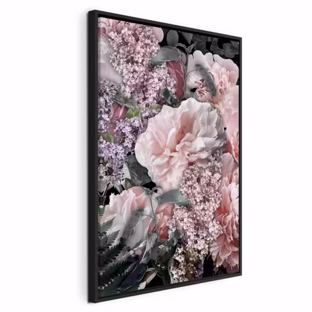Canvastavla med ram - Among flowers blooming