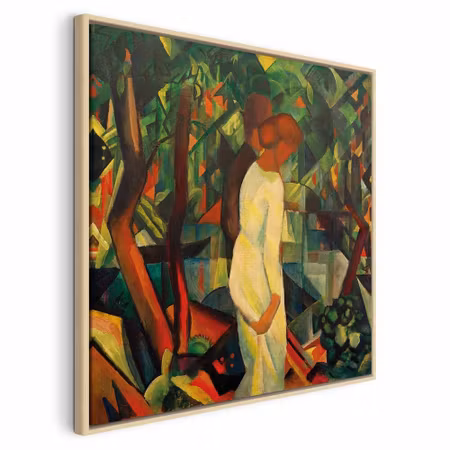 Canvastavla med ram - August macke paar im wald