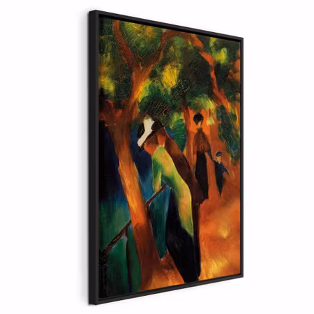 Canvastavla med ram - August macke sunny path