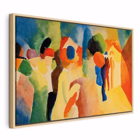 Canvastavla med ram - August macke with a yellow