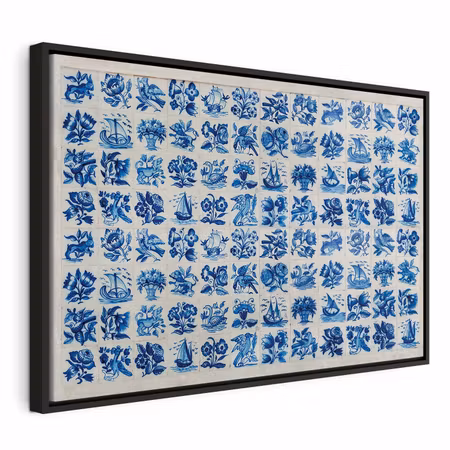 Canvastavla med ram - Azulejos tiles traditional