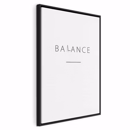 Canvastavla med ram - Balance of words black