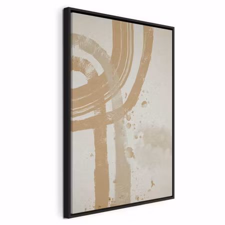 Canvastavla med ram - Beige minimalism vertical