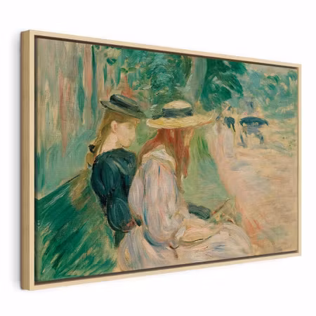 Canvastavla med ram - Berthe morisot sur un banc