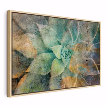 Canvastavla med ram - Blooming tones wide