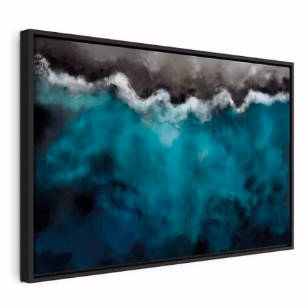 Canvastavla med ram - Blue lagoon wide