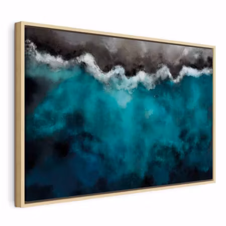 Canvastavla med ram - Blue lagoon wide