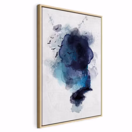 Canvastavla med ram - Blue memory vertical