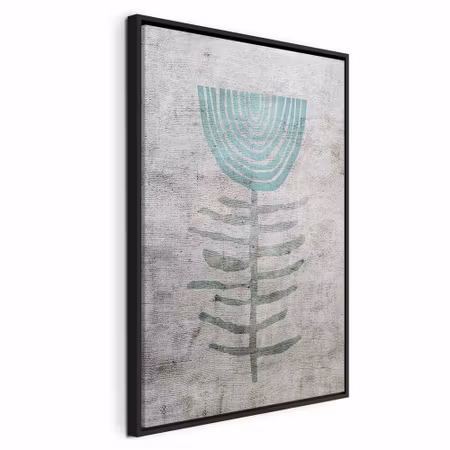Canvastavla med ram - Blue lily vertical