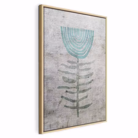Canvastavla med ram - Blue lily vertical