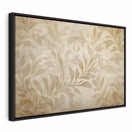Canvastavla med ram - Botanical motif with leaves