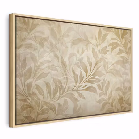 Canvastavla med ram - Botanical motif with leaves