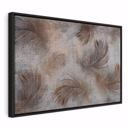 Canvastavla med ram - Breeze of beige wide