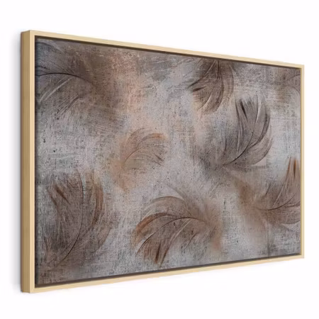 Canvastavla med ram - Breeze of beige wide