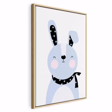 Canvastavla med ram - Brave rabbit vertical