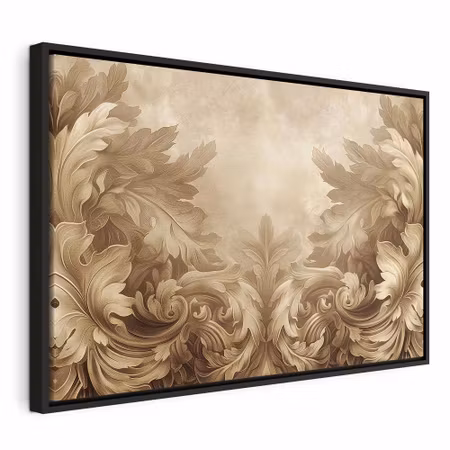 Canvastavla med ram - Carved baroque ornaments