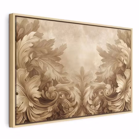 Canvastavla med ram - Carved baroque ornaments