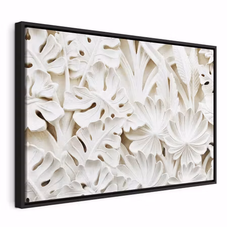 Canvastavla med ram - Ceramic leaves wide