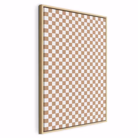 Canvastavla med ram - Checkerboard pattern brown