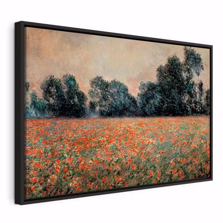 Canvastavla med ram - Claude monet field with wild