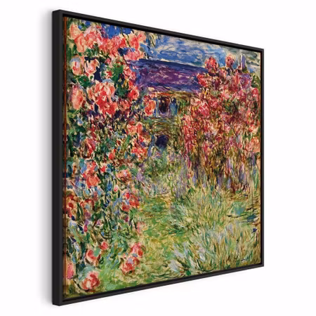 Canvastavla med ram - Claude monet la maison dans