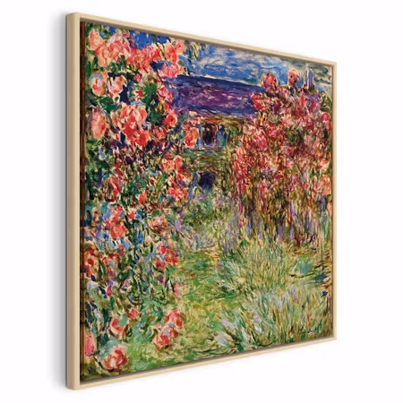 Canvastavla med ram - Claude monet la maison dans