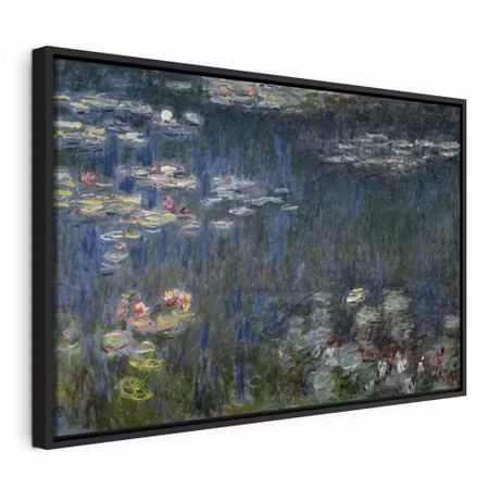 Canvastavla med ram - Claude monet waterlilies
