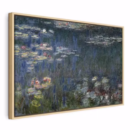 Canvastavla med ram - Claude monet waterlilies