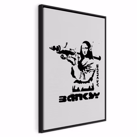 Canvastavla med ram - Contrast duel banksy on
