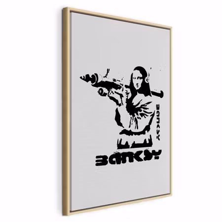 Canvastavla med ram - Contrast duel banksy on