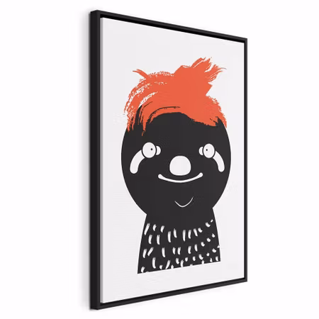 Canvastavla med ram - Crazy sloth vertical