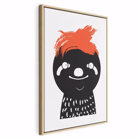 Canvastavla med ram - Crazy sloth vertical