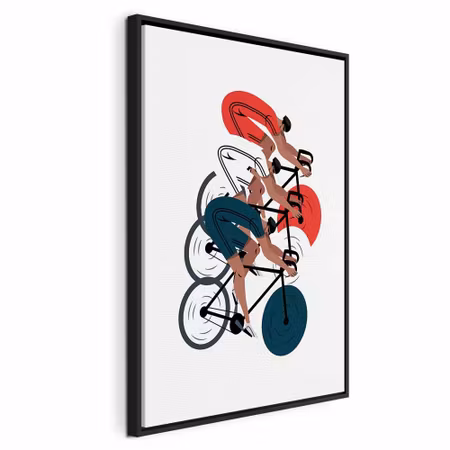 Canvastavla med ram - Cycling race competitors on