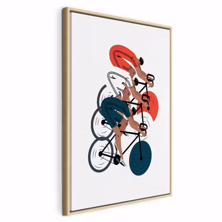 Canvastavla med ram - Cycling race competitors on