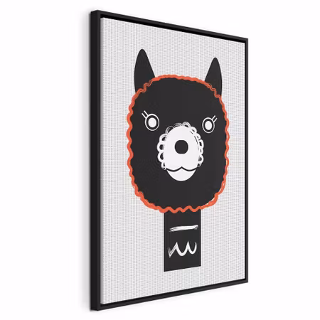 Canvastavla med ram - Decorative alpaca vertical