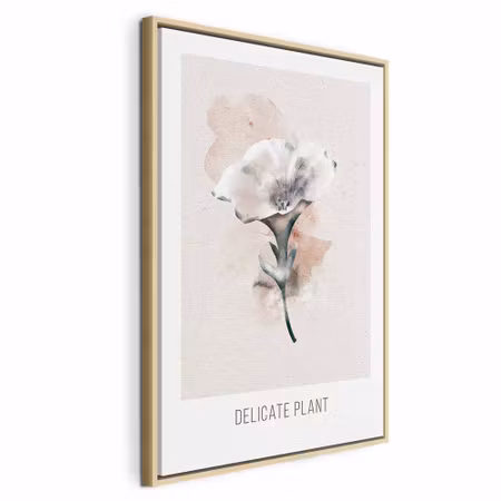 Canvastavla med ram - Delicate plant vertical